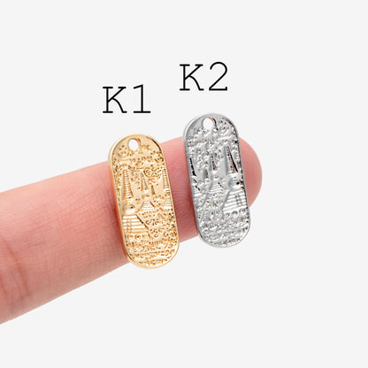 4pcs Gold/ Silver Talisman Coin Charm, Lucky Medallion Pendant for Necklace Jewelry Making Supply (GB-1766)