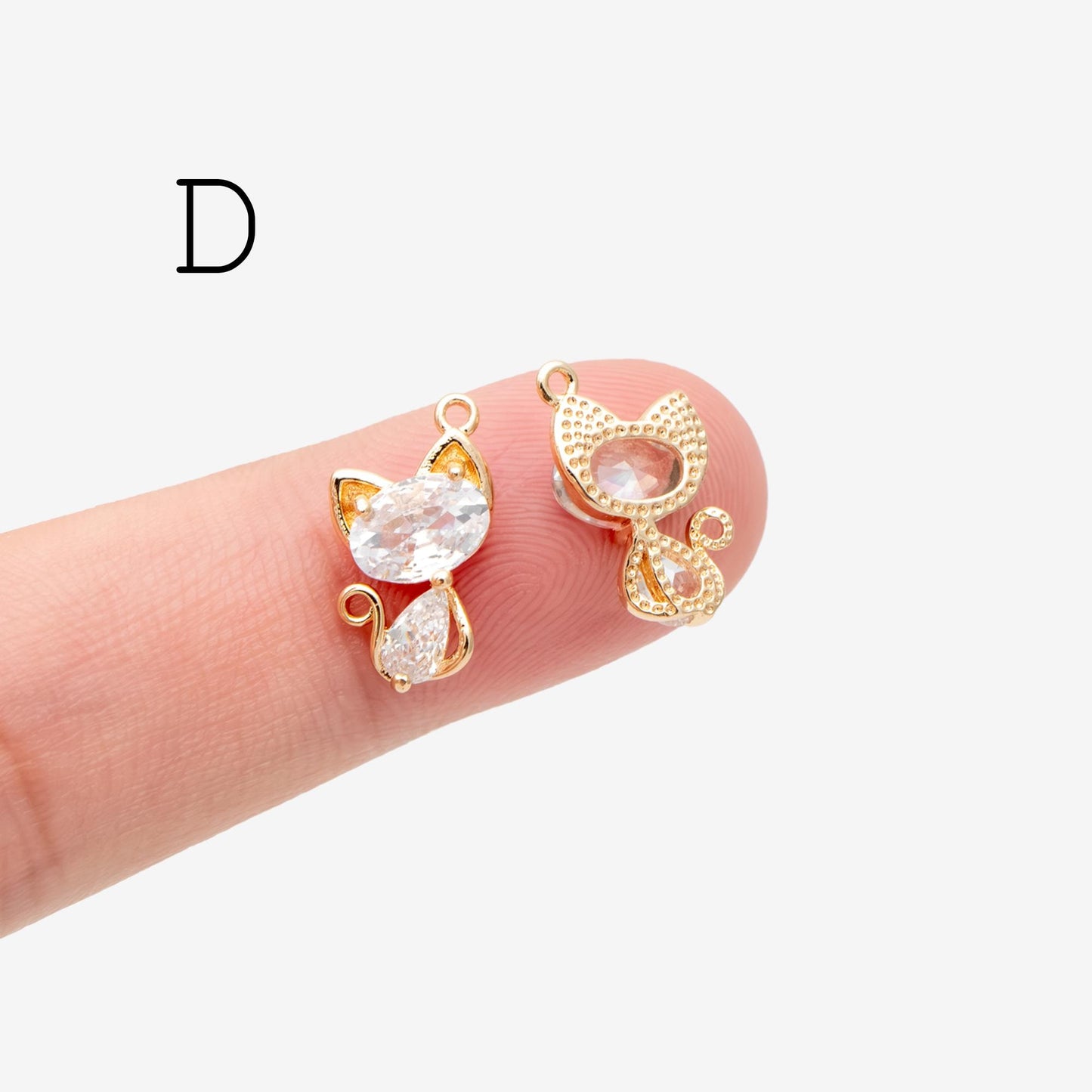4pcs CZ Pave Gold/ Silver Tone Cute Animal Charms, Jewelry Making, Diy Material, Jewelry Supplies (GB-2074)