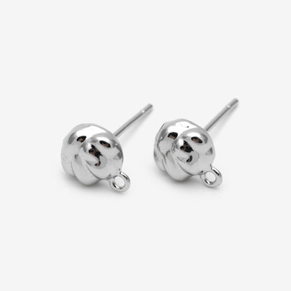 10pcs Gold Irregular Earring with Loop, 18K Gold plated Brass, Stud Earring Components (GB-3339)