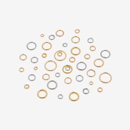 100pcs Silver Open Jump Rings, Rhodium plated Brass Split Rings, Multi Sizes Wholesale (GB-250)