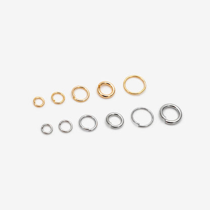 200pcs Silver tone Open Jump Rings, Rhodium plated Stainless Steel Split Rings, 2.5/ 3/ 5mm by 0.4mm Thin Loop, Connect Tiny Chain (#GB-246)