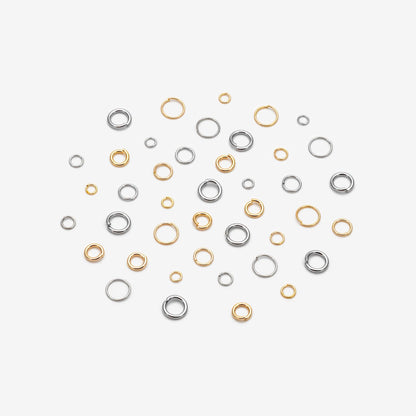 200pcs Silver tone Open Jump Rings, Rhodium plated Stainless Steel Split Rings, 2.5/ 3/ 5mm by 0.4mm Thin Loop, Connect Tiny Chain (#GB-246)