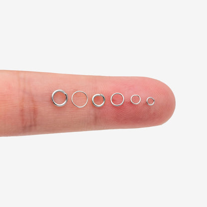 200pcs Silver tone Open Jump Rings, Rhodium plated Stainless Steel Split Rings, 2.5/ 3/ 5mm by 0.4mm Thin Loop, Connect Tiny Chain (#GB-246)