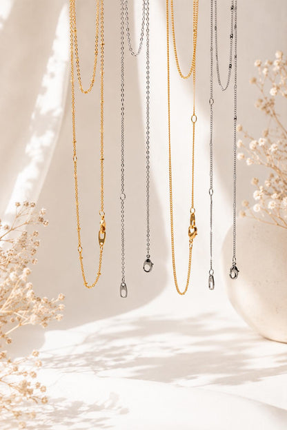 Gold/ Silver Dainty Necklace, Gold/ Rhodium plated Brass Adjustable Necklace, Ready to Wear (#LK-629)