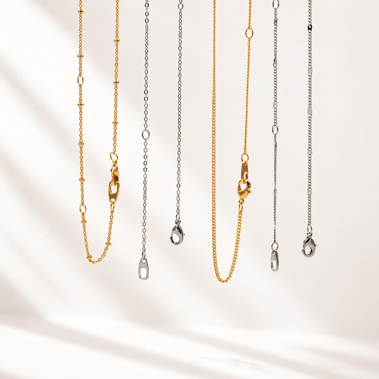Gold/ Silver Dainty Necklace, Gold/ Rhodium plated Brass Adjustable Necklace, Ready to Wear (#LK-629)