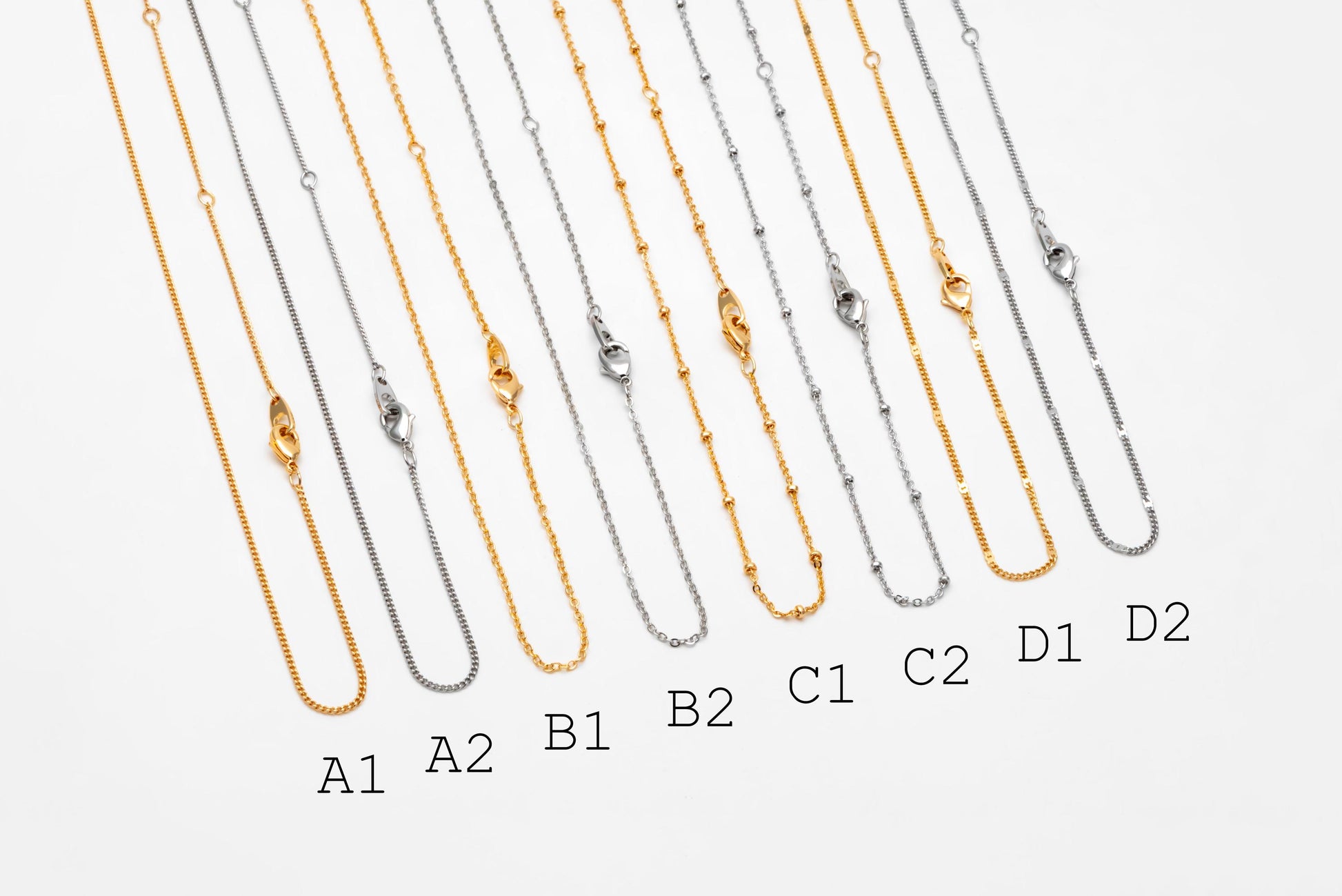 Gold/ Silver Dainty Necklace, Gold/ Rhodium plated Brass Adjustable Necklace, Ready to Wear (#LK-629)