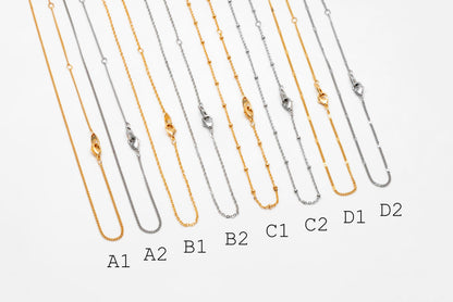 Gold/ Silver Dainty Necklace, Gold/ Rhodium plated Brass Adjustable Necklace, Ready to Wear (#LK-629)