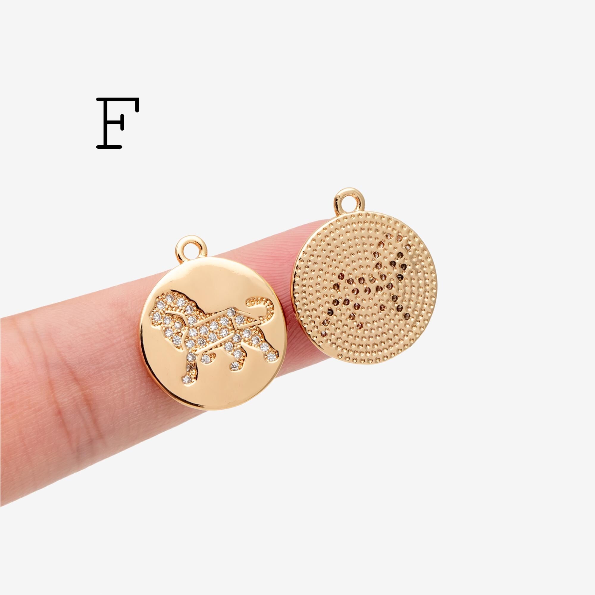 4pcs CZ Pave Gold Animal Charms, Earring Findings, Jewelry Making, Diy Material, Jewelry Supplies (GB-2507)