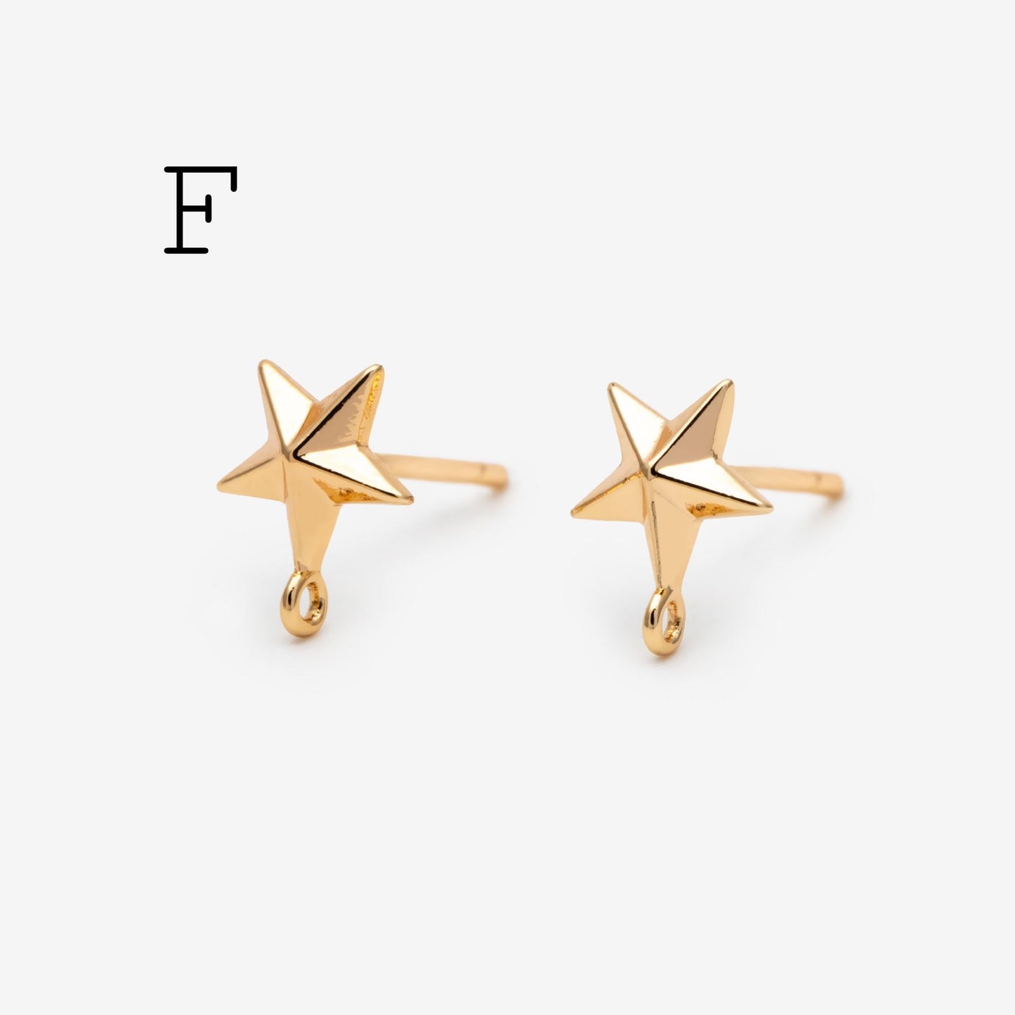10pcs Star Chain Earring, 18x8mm, Gold Plated Brass Stud Earrings (#GB-1869)