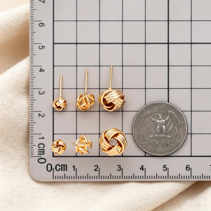 10pcs Gold Knot ear studs, Celtic knot earrings, Minimalist Stud Earrings (GB-4342)