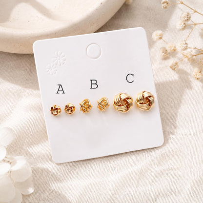 10pcs Gold Knot ear studs, Celtic knot earrings, Minimalist Stud Earrings (GB-4342)