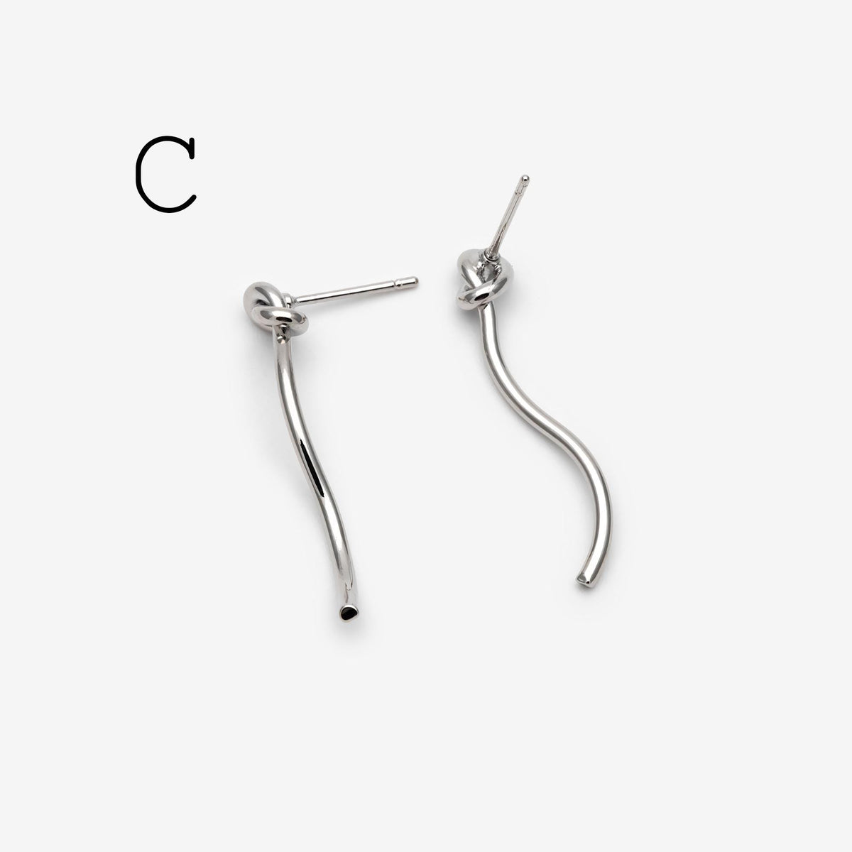4pcs Gold/ Silver Tone Knot Stud Earrings, Rhodium plated Brass, Minimalist Stud Earrings (GB-2260)