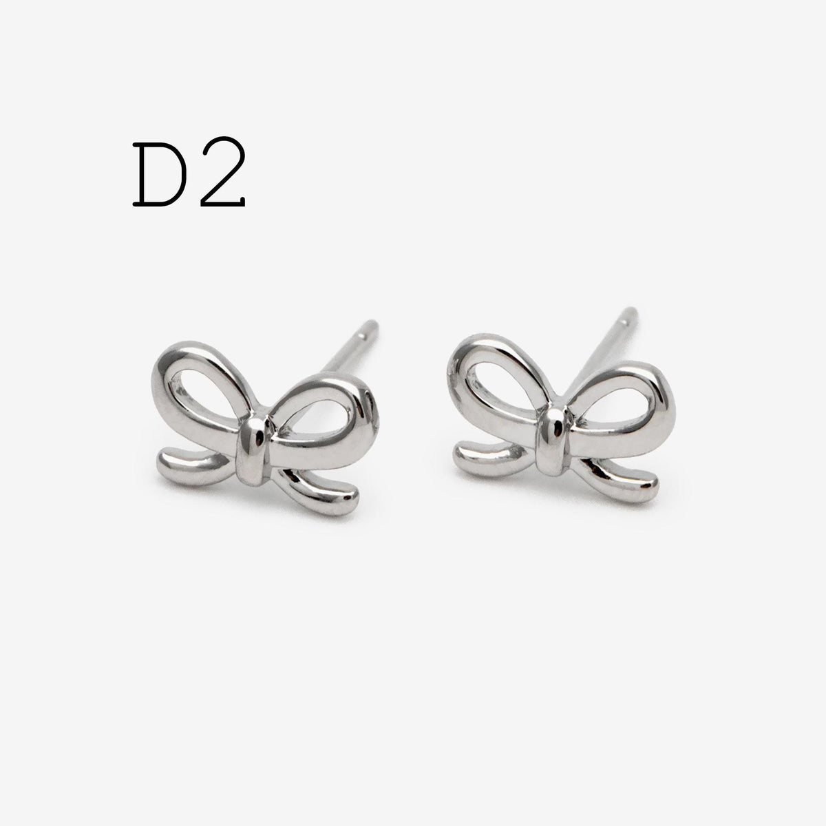 4pcs Tiny Bowknot Stud Earrings: 18K Gold Plated Brass (GB-4257)