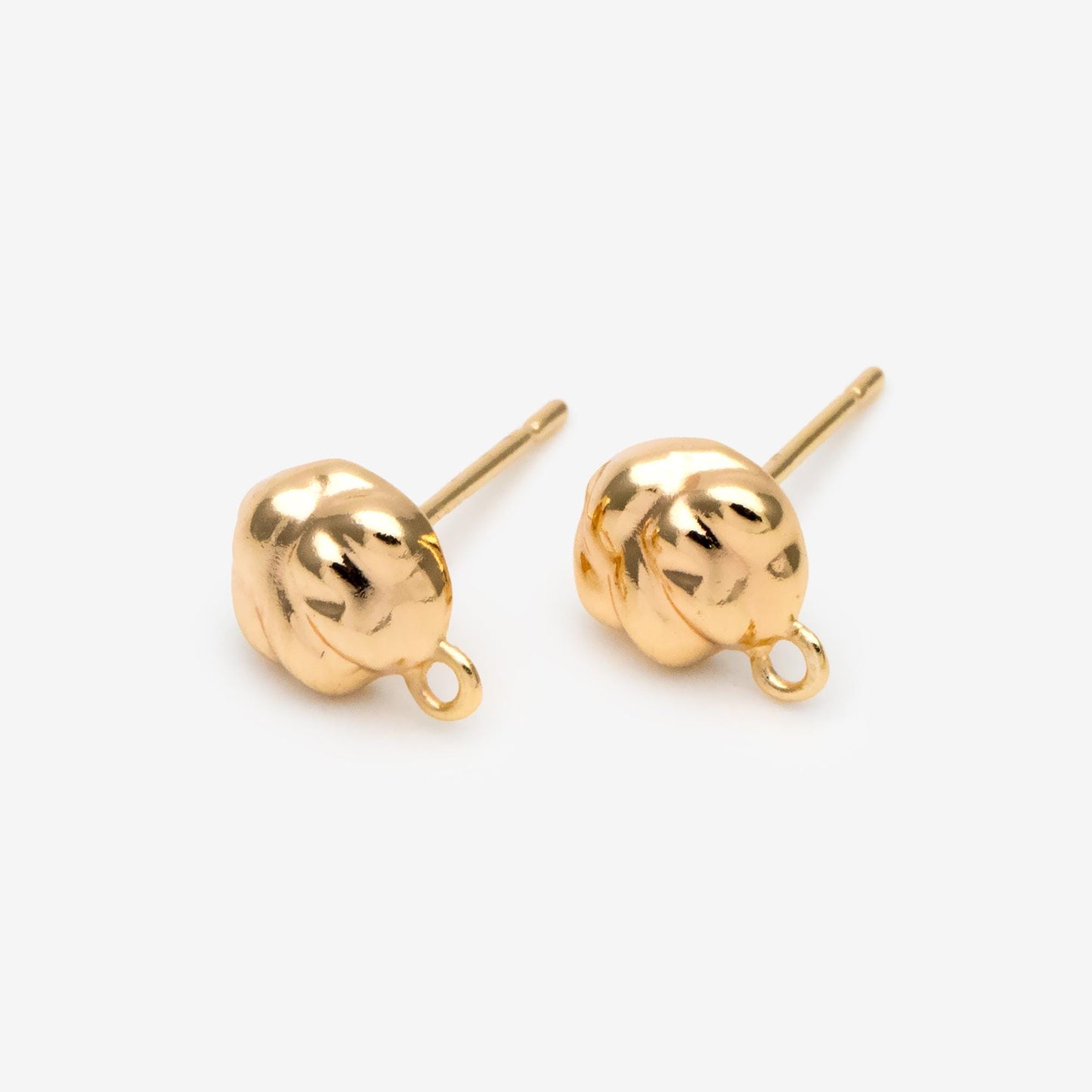 10pcs Gold Irregular Earring with Loop, 18K Gold plated Brass, Stud Earring Components (GB-3339)