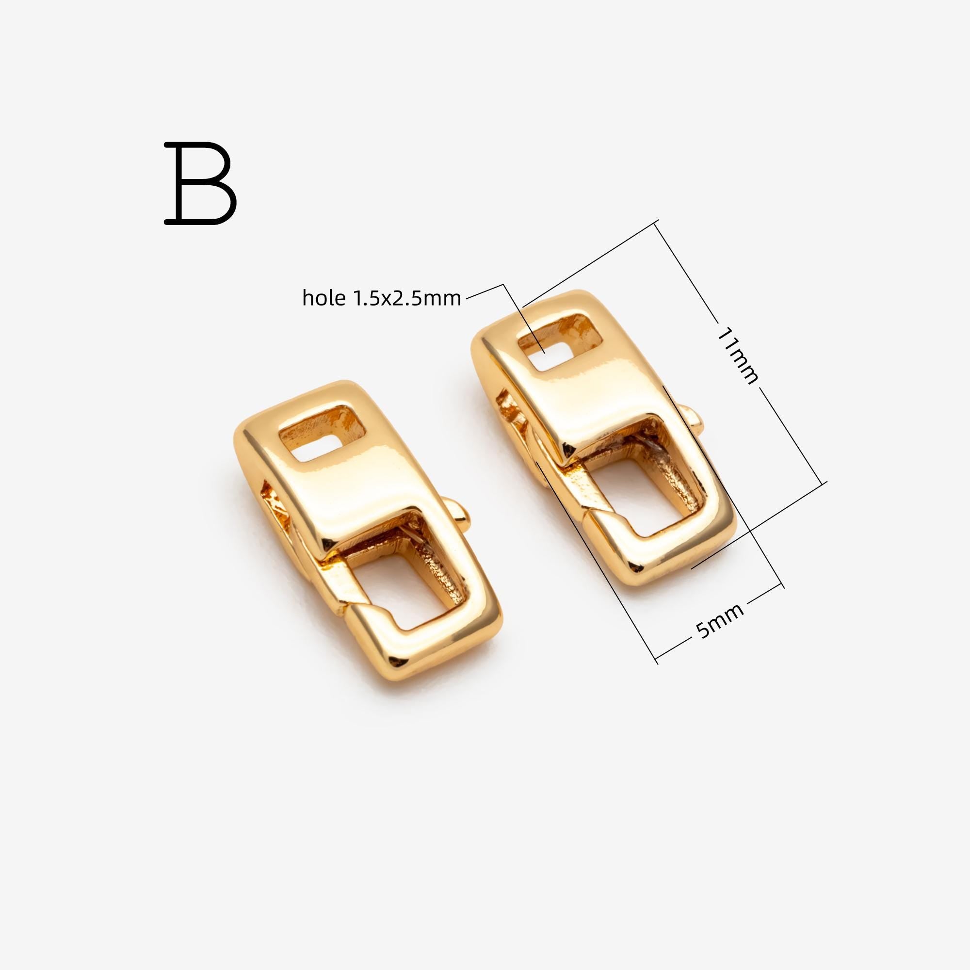2pcs Gold Plated Jewelry Clasps, Spring Gate Ring for Necklace Bracelet Making, DIY Jewelry Findings, Bag Charm Clasps (GB-1831)