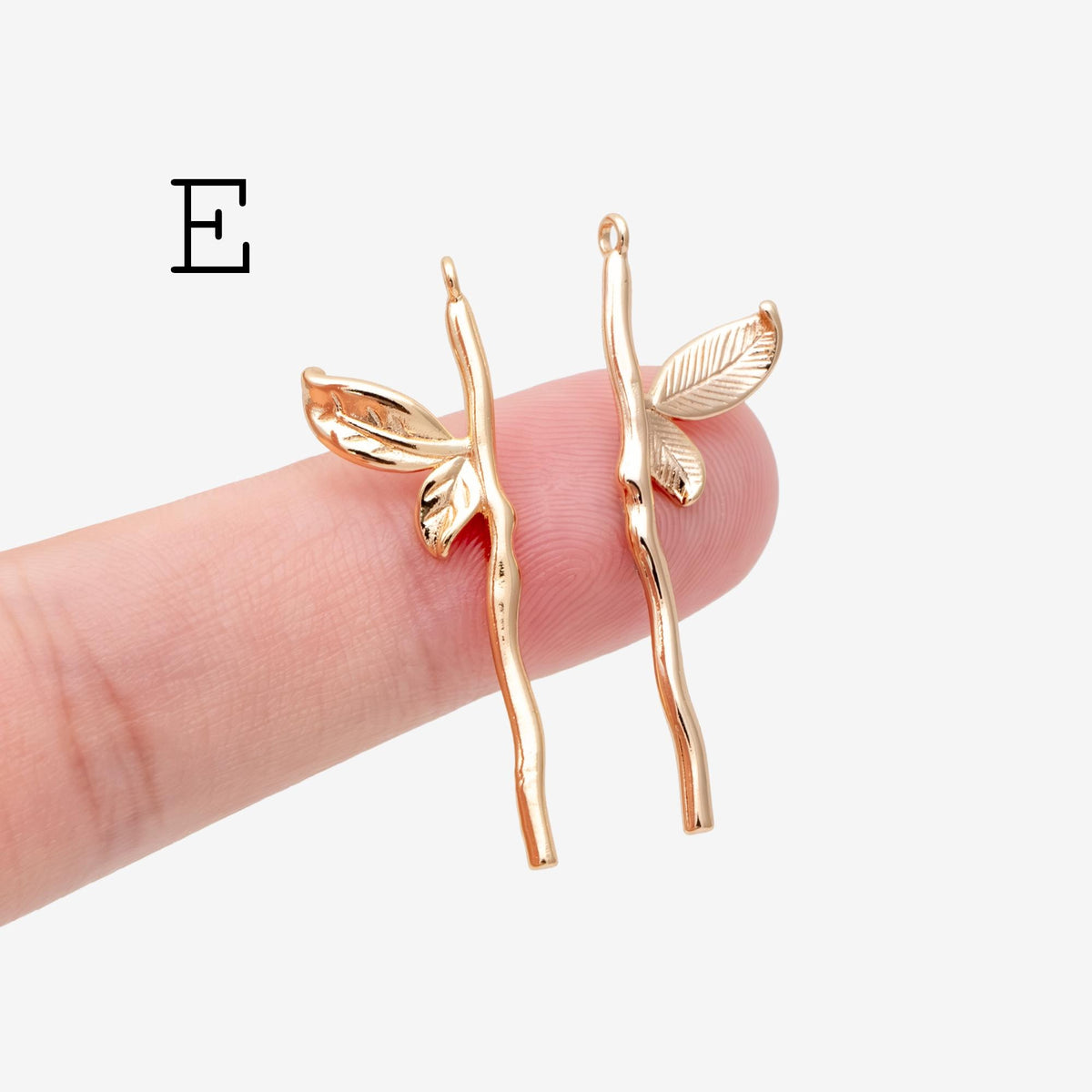 10pcs Gold Leaf Flower Charms , 18K Gold plated Brass, Dainty Earring Pendants (GB-3770)