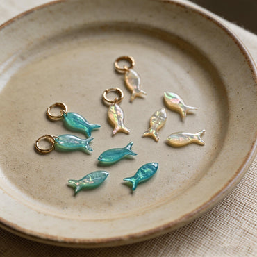 10pcs Enamel Shell Fish Charm, Ocean Jewelry Charm, DIY Earrings Necklace Making Supplies (BK-038)
