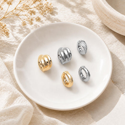 4pcs Gold/ Silver Tone Ear Cuff, Minimalist Cartilage Earrings, Dainty Clip On Earrings (GB-4579)