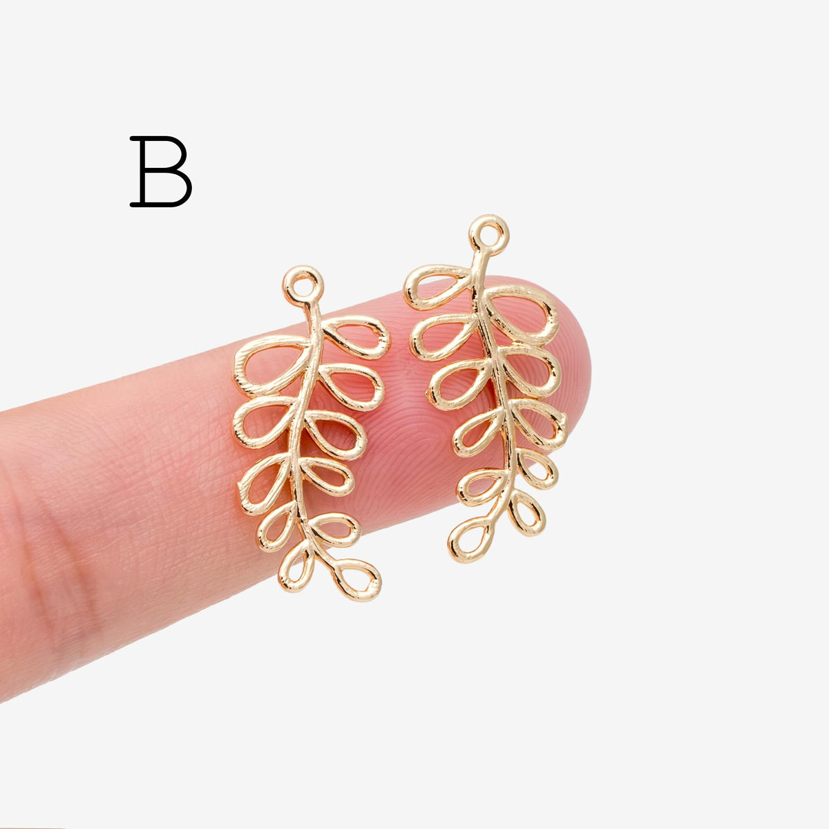 10pcs Gold Leaf Flower Charms, 18K Gold plated Brass, Dainty Earring Pendants (GB-120)