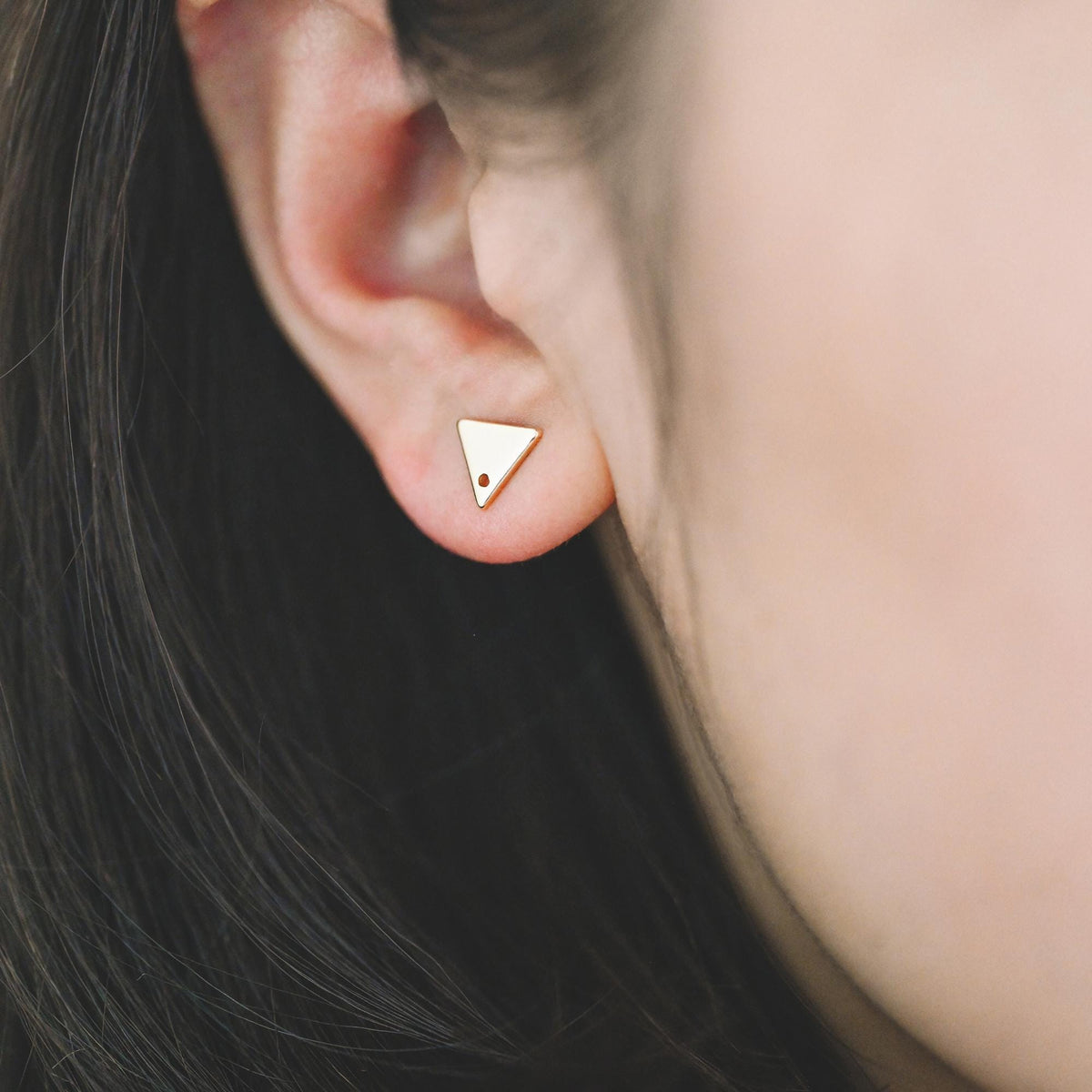 10pcs Gold Ear Posts with Loops, 18K Gold Plated Brass, Square Triangle Rhombus Round, Geometric Stud Earring Components (GB-494)