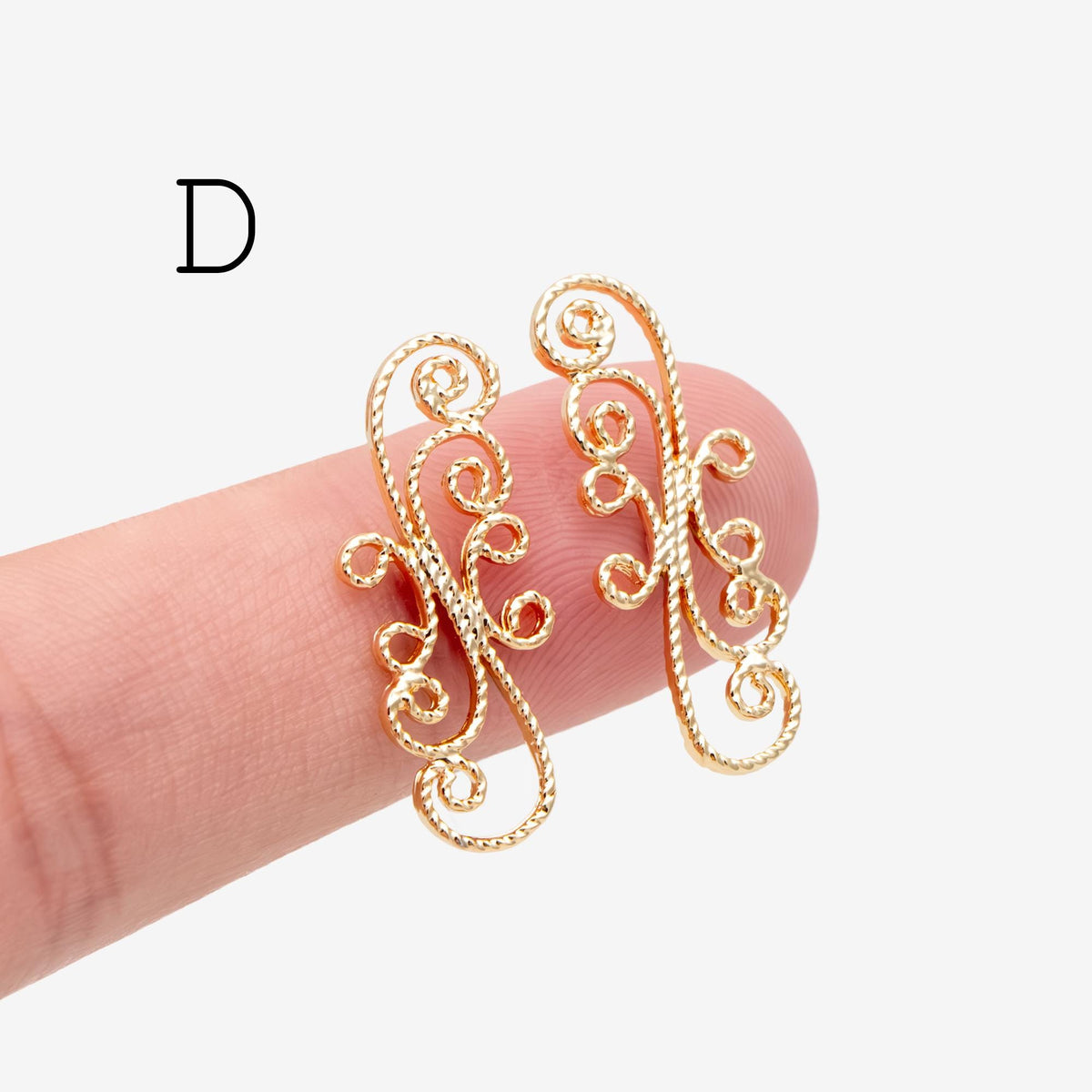 10pcs Gold Filigree Flower Charm Pendants, Gold plated Brass, Jewelry Making, Diy Material, Jewelry Supplies (GB-114)
