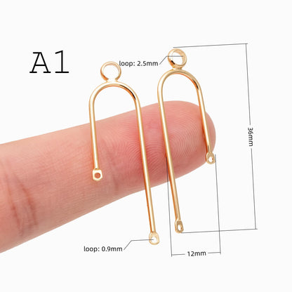 10pcs Gold/ Silver U-shaped Bar Stick Charms/ Earrings (GB-784)