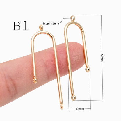 10pcs Gold/ Silver U-shaped Bar Stick Charms/ Earrings (GB-784)