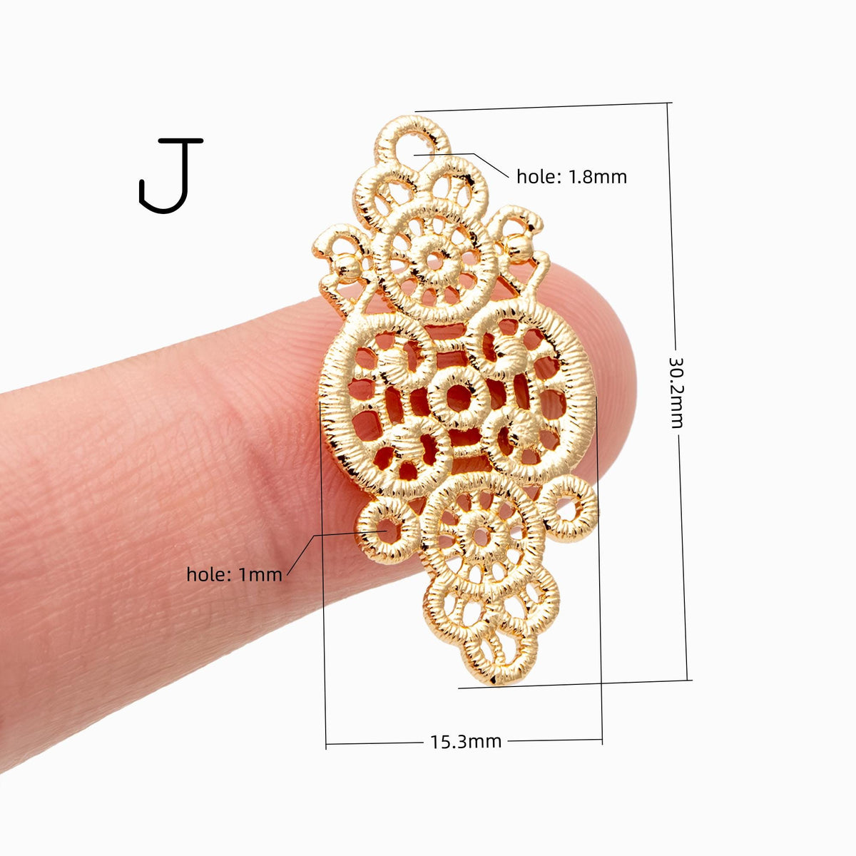 10pcs Gold plated Brass Filigree Charm Pendants, Earring Findings, Jewelry Making, Diy Material, Jewelry Supplies (GB-890)