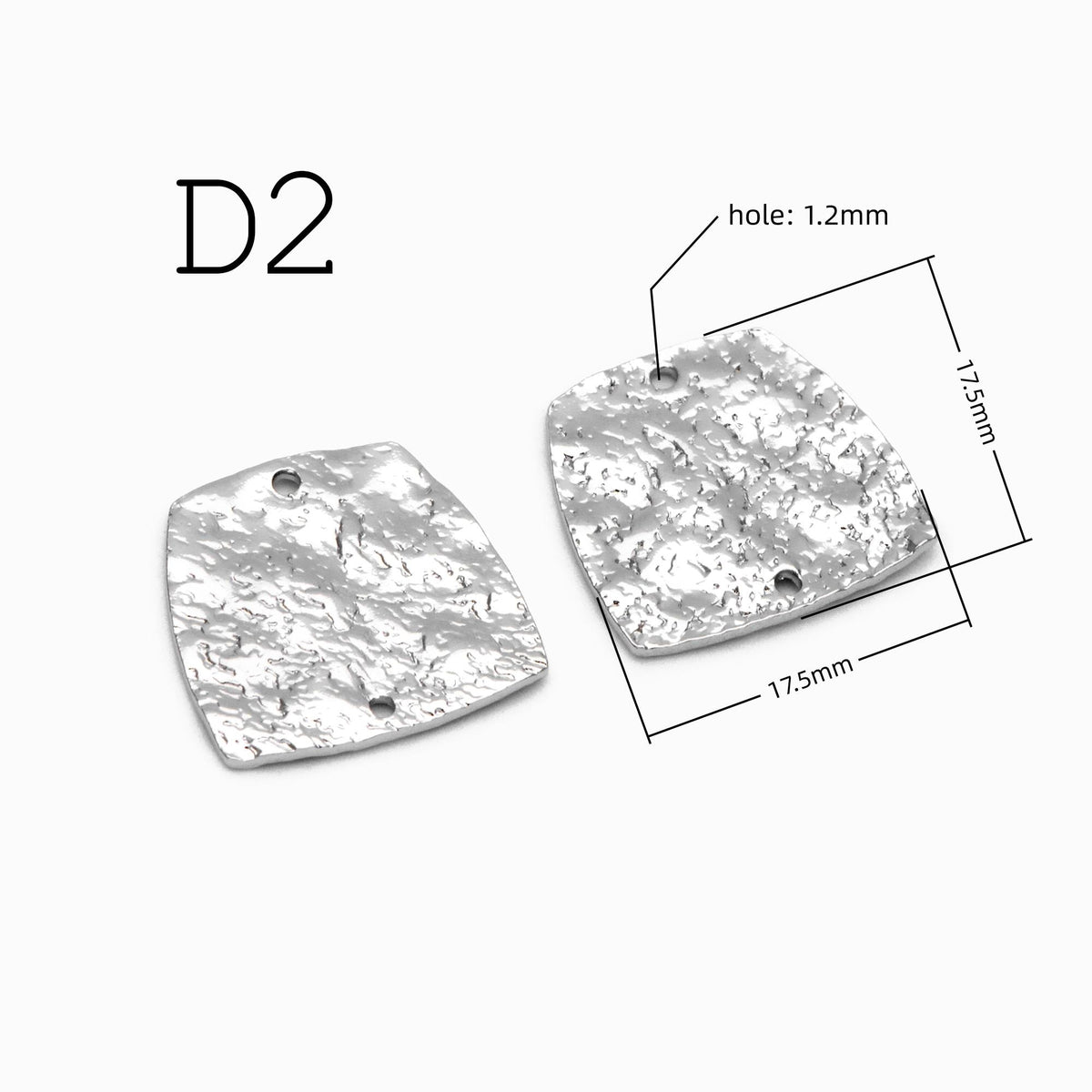 10pcs Gold/ Silver Tone Hammered Charm Connectors, Gold/ Rhodium plated Brass, Rustic Geometric Pendents (GB-1422)