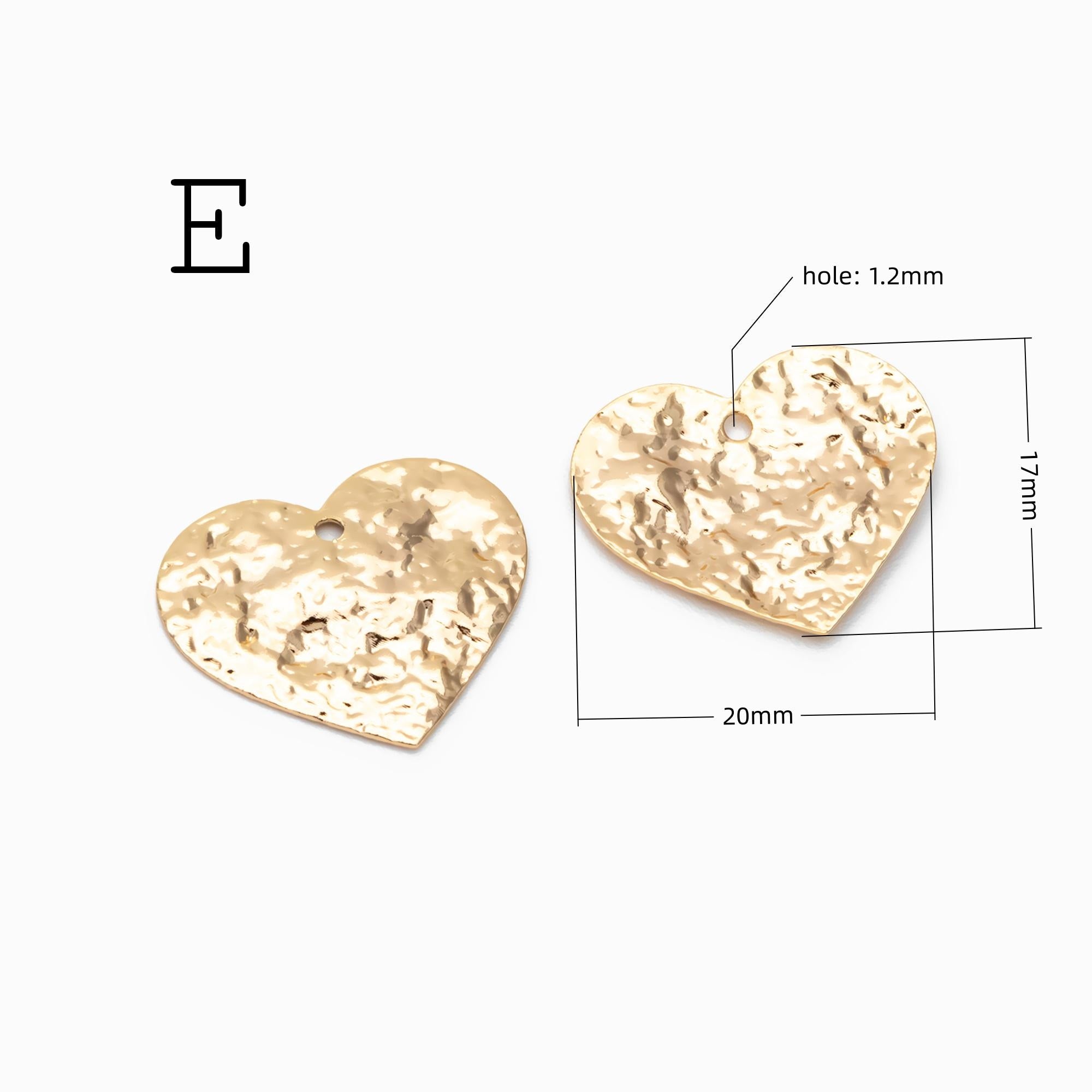 10pcs Gold/ Silver Tone Hammered Charm Connectors, Gold/ Rhodium plated Brass, Rustic Geometric Pendents (GB-1422)