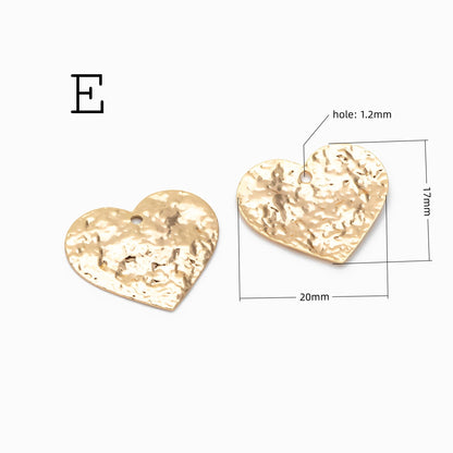 10pcs Gold/ Silver Tone Hammered Charm Connectors, Gold/ Rhodium plated Brass, Rustic Geometric Pendents (GB-1422)