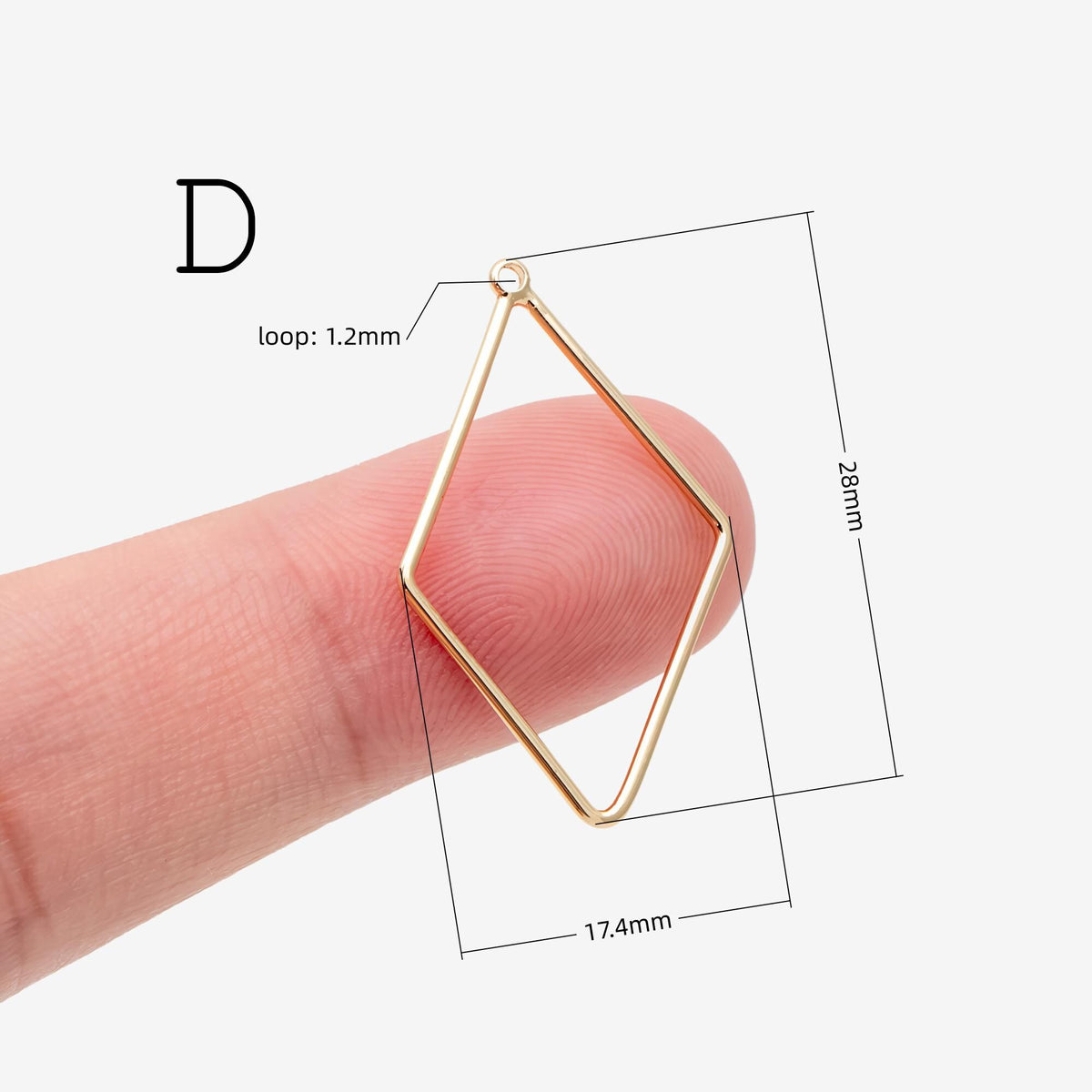 10pcs Gold/ Silver Tone Geometric Charms, 18K Gold/ Rhodium plated Brass Link Pendants, Teardrop Square Rhombus Triangle Heart (GB-368)