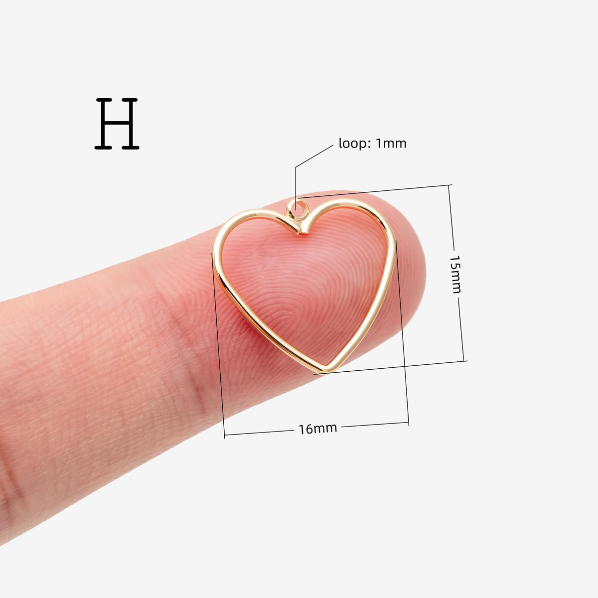 10pcs Gold/ Silver Tone Geometric Charms, 18K Gold/ Rhodium plated Brass Link Pendants, Teardrop Square Rhombus Triangle Heart (GB-368)