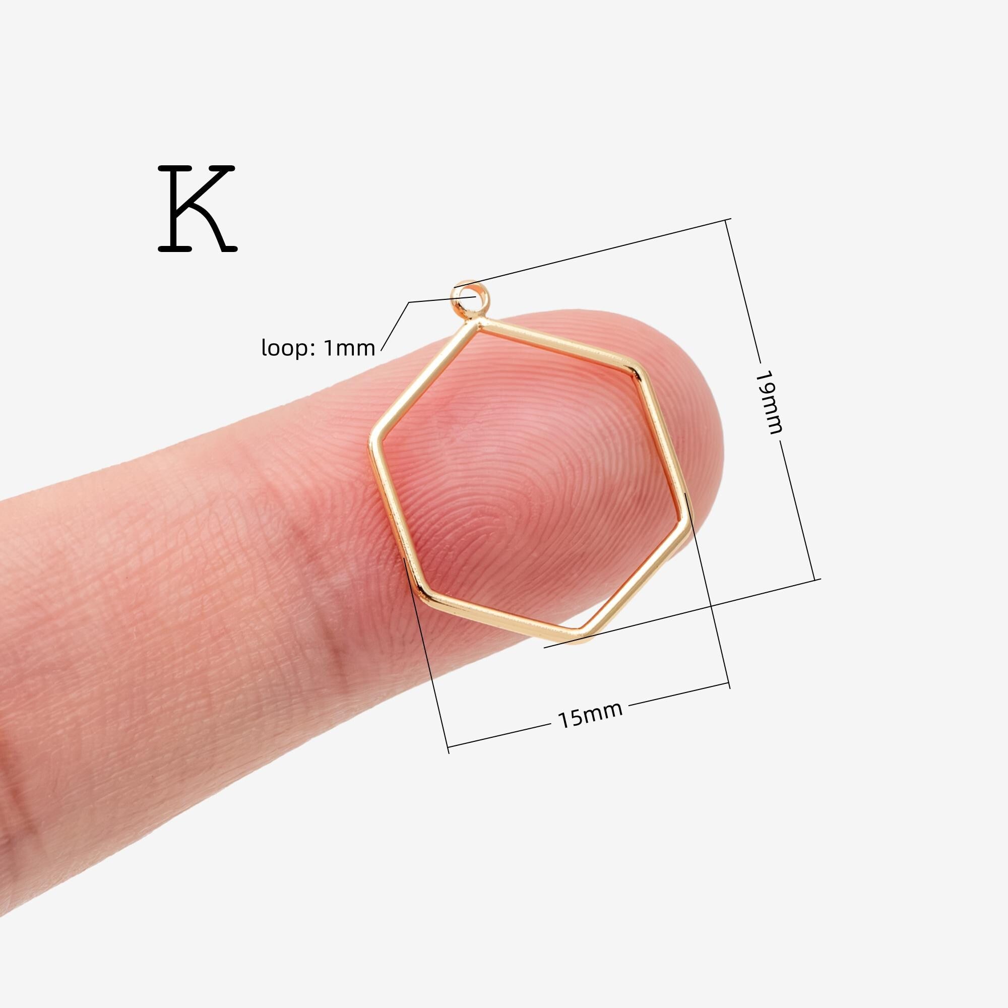 10pcs Gold/ Silver Tone Geometric Charms, 18K Gold/ Rhodium plated Brass Link Pendants, Teardrop Square Rhombus Triangle Heart (GB-368)