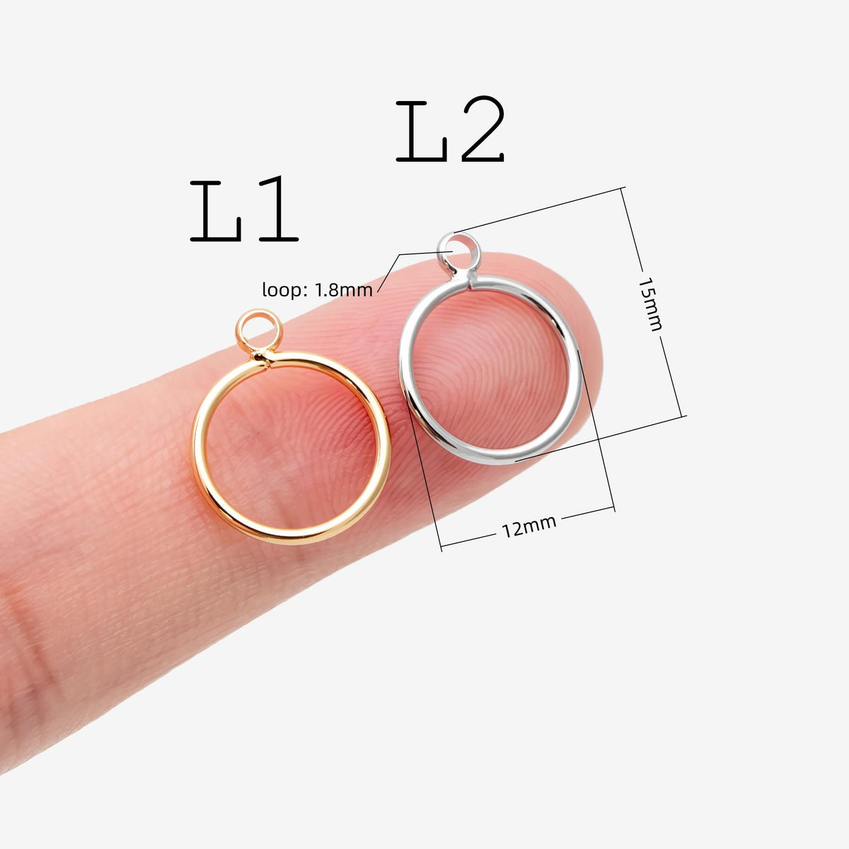 10pcs Gold/ Silver Tone Geometric Charms, 18K Gold/ Rhodium plated Brass Link Pendants, Teardrop Square Rhombus Triangle Heart (GB-368)