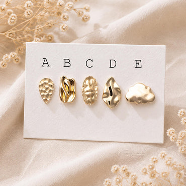 10pcs Gold Cloud Earrings, Stud Earring with loops, Gold plated Brass Ear Posts (#GB-3956)
