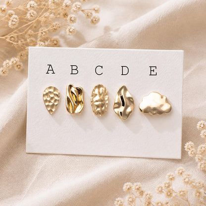 10pcs Gold Cloud Earrings, Stud Earring with loops, Gold plated Brass Ear Posts (#GB-3956)