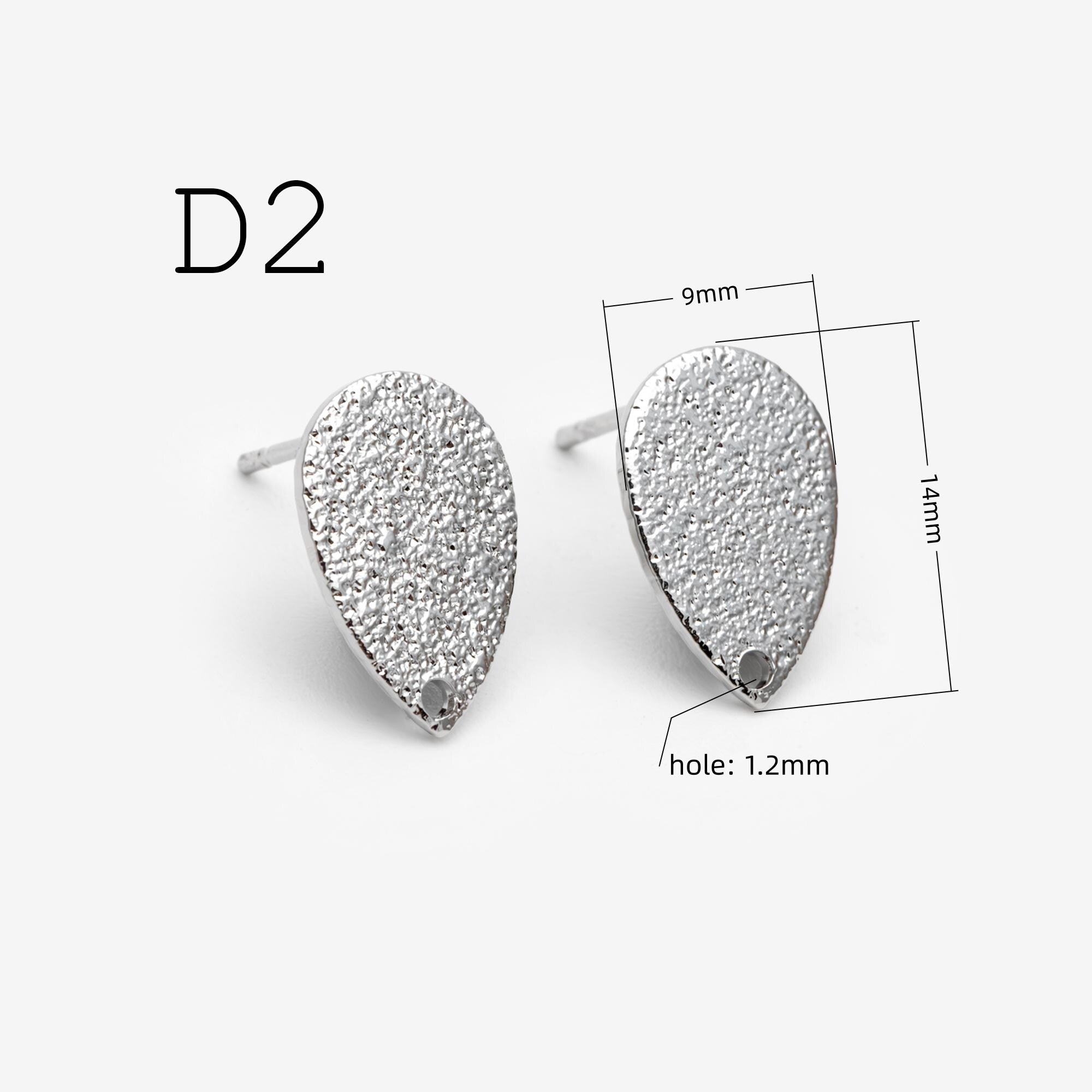 10pcs Gold Curved Rhombus Earring With A Loop, Real Gold Plated Brass Geometric Earring Studs (GB-3214)