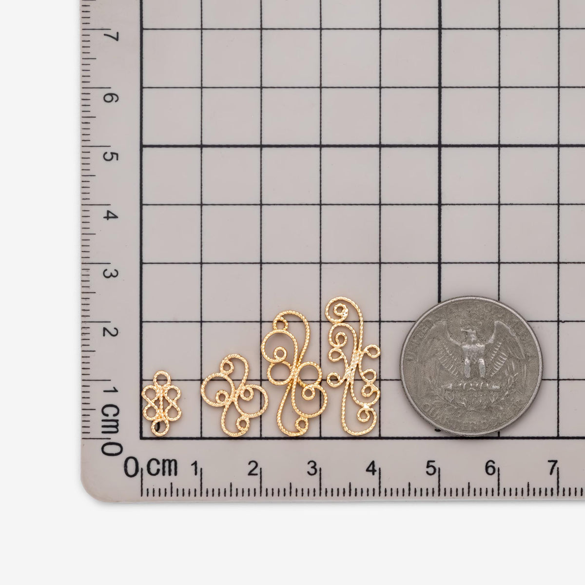 10pcs Gold Filigree Flower Charm Pendants, Gold plated Brass, Jewelry Making, Diy Material, Jewelry Supplies (GB-114)