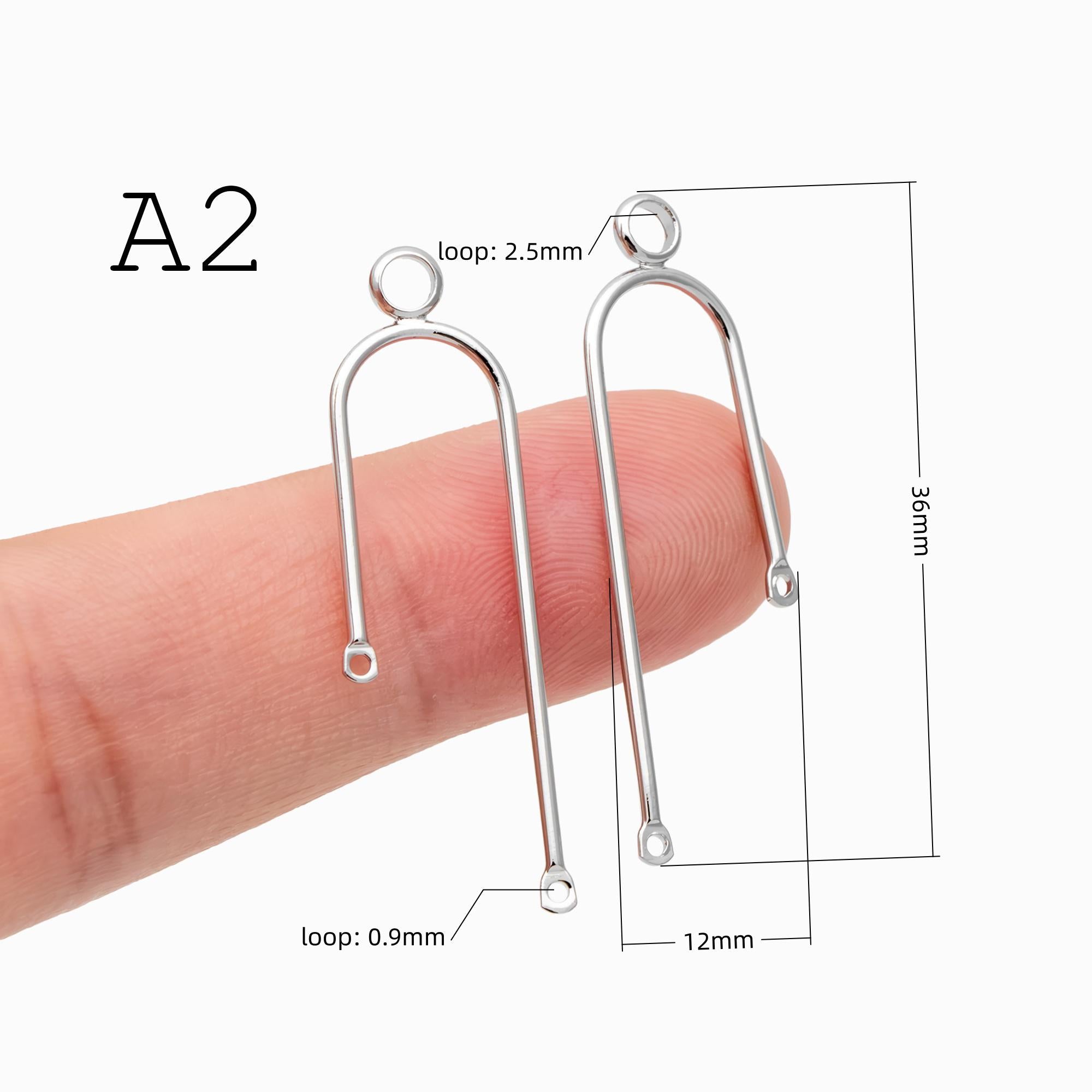 10pcs Gold/ Silver U-shaped Bar Stick Charms/ Earrings (GB-784)