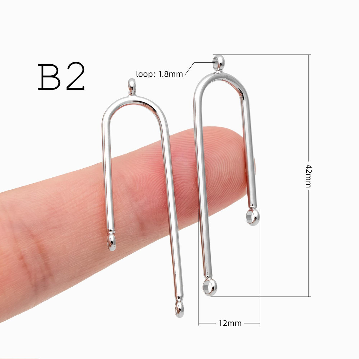 10pcs Gold/ Silver U-shaped Bar Stick Charms/ Earrings (GB-784)