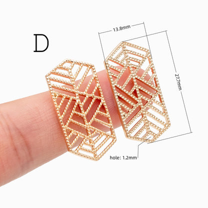 10pcs Gold plated Brass Filigree Charm Pendants, Earring Findings, Jewelry Making, Diy Material, Jewelry Supplies (GB-890)
