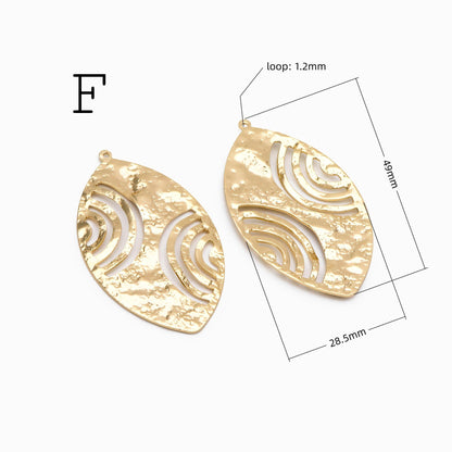 10pcs Gold/ Silver Tone Hammered Charm Connectors, Gold/ Rhodium plated Brass, Rustic Geometric Pendents (GB-1422)