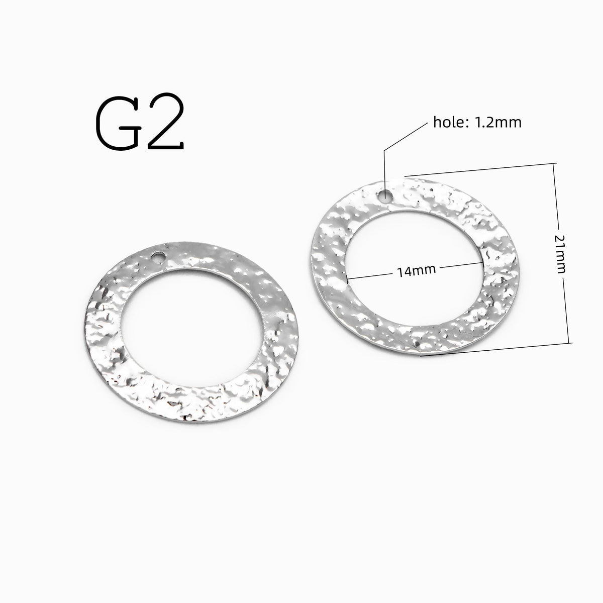 10pcs Gold/ Silver Tone Hammered Charm Connectors, Gold/ Rhodium plated Brass, Rustic Geometric Pendents (GB-1422)