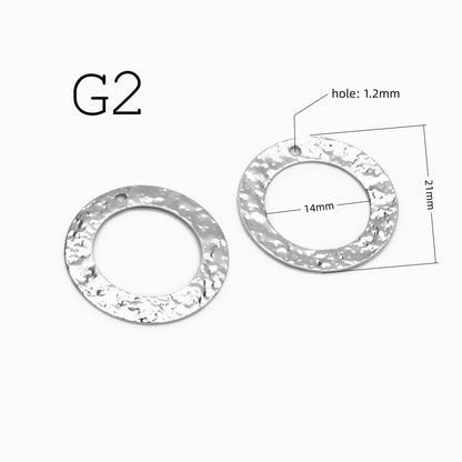 10pcs Gold/ Silver Tone Hammered Charm Connectors, Gold/ Rhodium plated Brass, Rustic Geometric Pendents (GB-1422)