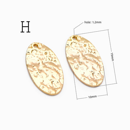 10pcs Gold/ Silver Tone Hammered Charm Connectors, Gold/ Rhodium plated Brass, Rustic Geometric Pendents (GB-1422)
