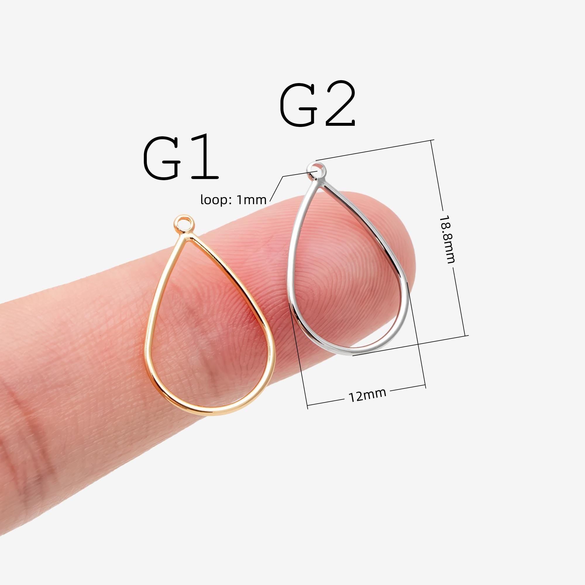 10pcs Gold/ Silver Tone Geometric Charms, 18K Gold/ Rhodium plated Brass Link Pendants, Teardrop Square Rhombus Triangle Heart (GB-368)