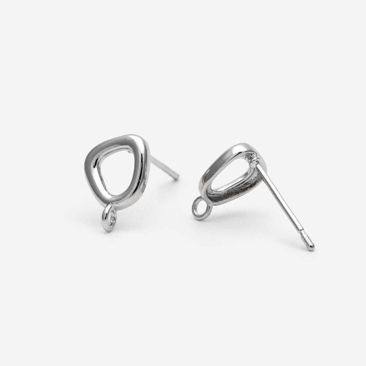 10pcs Gold/ Silver Irregular Ear Post with Loop, Geometric Earring Studs (GB-2613)