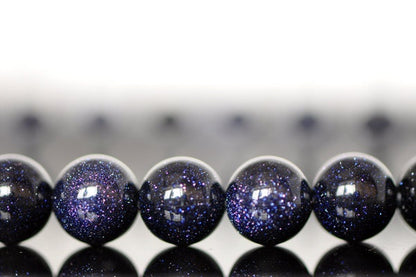 Smooth Round Blue Sand Natural Stone Beads 3/4/6/8/10/12mm Multi-Size (V6018)
