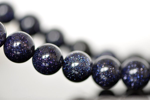 Smooth Round Blue Sand Natural Stone Beads 3/4/6/8/10/12mm Multi-Size (V6018)